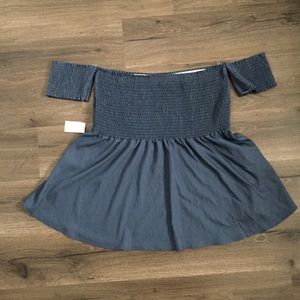 Plus Size Blue Off The Shoulder Top Size 3XL